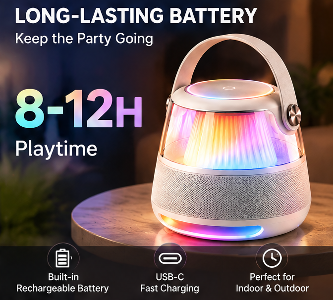 🎮 CKRIVIAN® Portable RGB Karaoke Machine – Removable Wireless Controller & 2 Mics