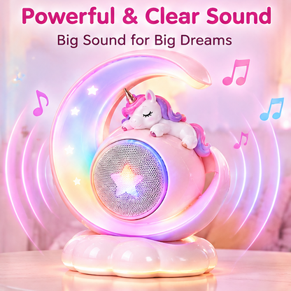 🌙 CKRIVIAN® Unicorn Crescent Moon Karaoke Machine for Kids – Dual Wireless Microphones