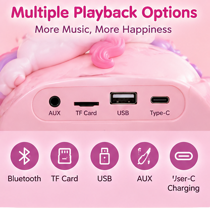 🌙 CKRIVIAN® Unicorn Crescent Moon Karaoke Machine for Kids – Dual Wireless Microphones