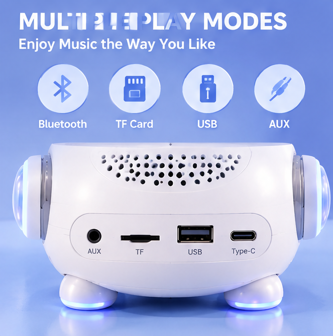 🚀 CKRIVIAN® Kids Karaoke Machine – Wireless Mic, Starry Projector & Animated LED Emoji Lights