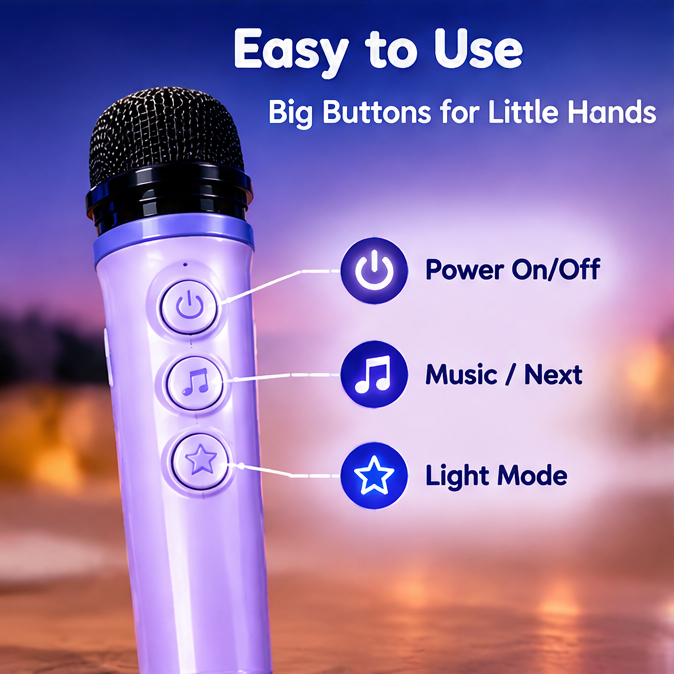 ⭐ CKRIVIAN® Star Kids Karaoke Machine – Wireless Mic, Starry Projector & Bluetooth Speaker