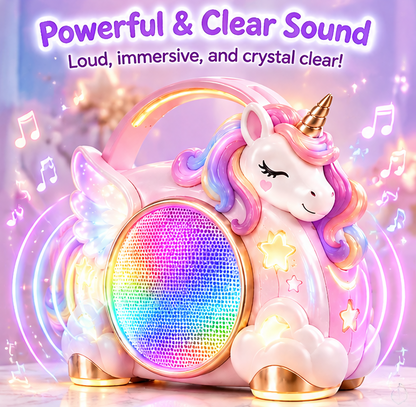 🦄 CKRIVIAN® Magical Unicorn Karaoke Machine – Dual Wireless Microphones & Voice Changer